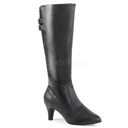 Black Leatherette 7,5 cm DIVINE-2018 big size boots womens