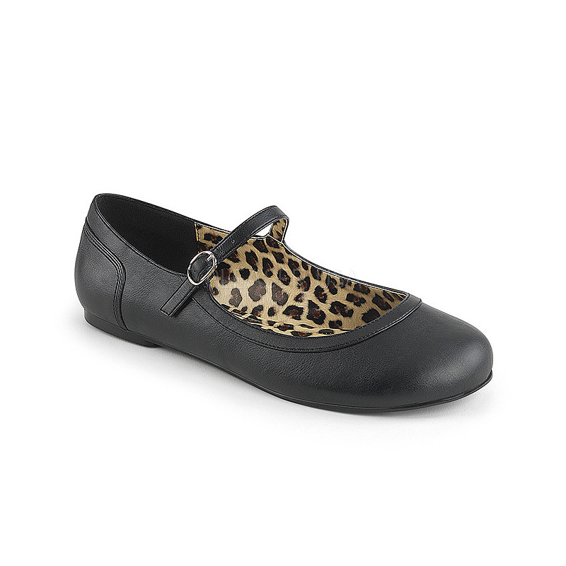 Black Leatherette ANNA-02 big size ballerinas shoes