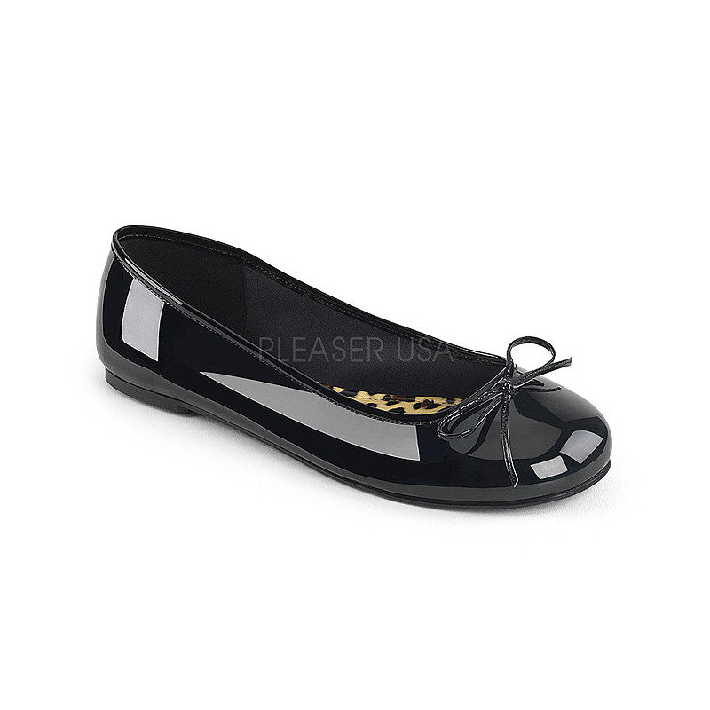 Black Patent ANNA-01 big size ballerinas shoes