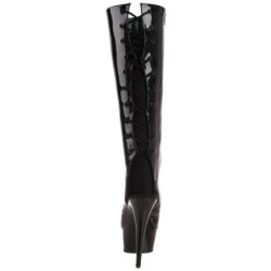Black Shiny 16 cm DELIGHT-2018 Womens Boots Platform