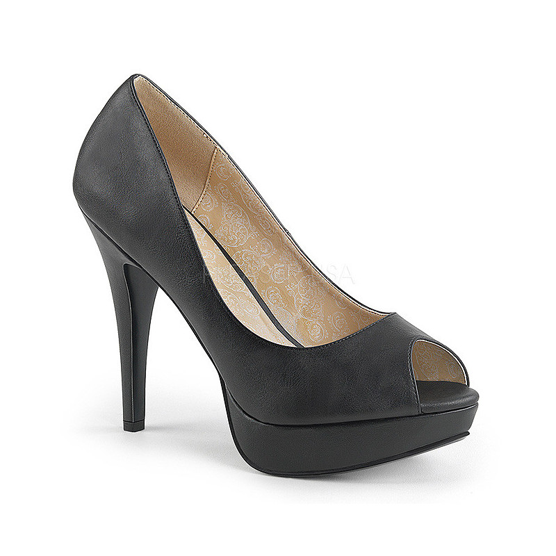 Black Leatherette 13,5 cm CHLOE-01 big size pumps shoes