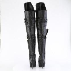 Vegan 13 cm SEDUCE-3080 thigh high boots for mens and drag queens in black