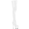 Bianco 18 cm ADORE-4000 Vinile piattaforma stivali overknee crotch alto