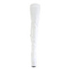 Bianco 18 cm ADORE-4000 Vinile piattaforma stivali overknee crotch alto