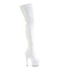 Bianco 18 cm ADORE-4000 Vinile piattaforma stivali overknee crotch alto