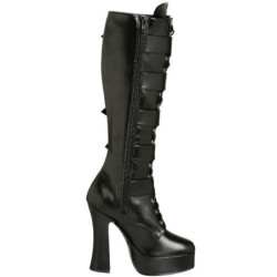 Leatherette 13 cm ELECTRA-2042 buckle womens boots with platform