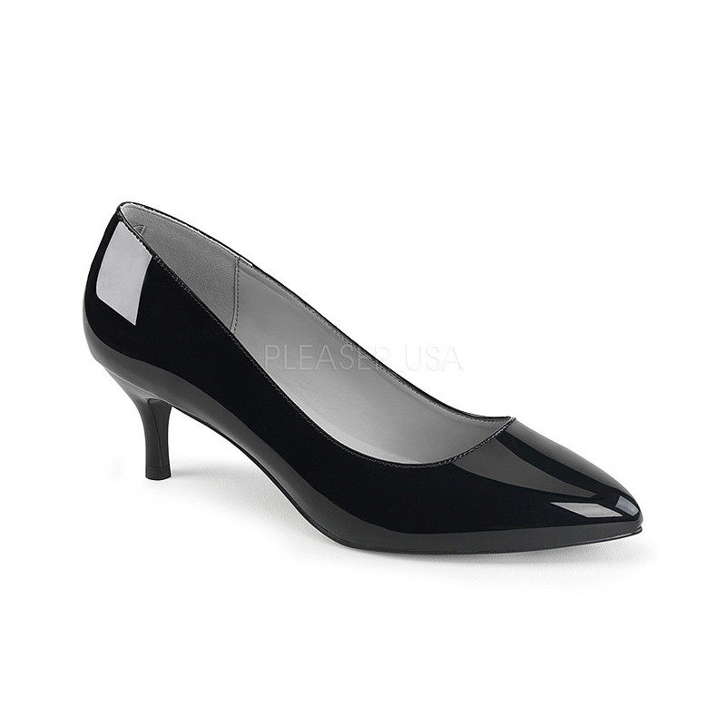 Black Patent 6,5 cm KITTEN-01 big size pumps shoes