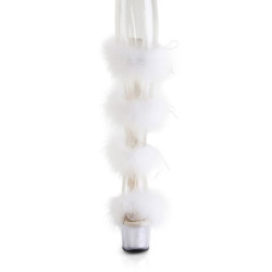 Bianco 18 cm ADORE-728F sandalo tacco alto con piume exotic pole