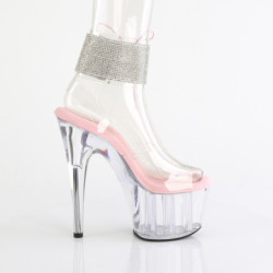 Rose 18 cm ADORE-791-2RS transparent platform ankle straps high heels