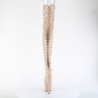 Patent 18 cm ADORE-3850 beige overknee boots with laces