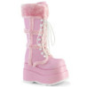 Faux Fur Trim 11,5 cm BEAR-202 emo alternative boots platform in rose
