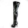 Verniciata 13 cm SEDUCE-3019 stivali alti alla coscia da uomo nere
