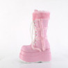 Pelliccia sintetica 11,5 cm BEAR-202 emo stivali donna con plateau piramidale in rosa