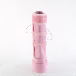 Pelliccia sintetica 11,5 cm BEAR-202 emo stivali donna con plateau piramidale in rosa