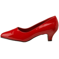 Red Shiny 5 cm FAB-420W Pumps with low heels