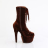 Velvet 18 cm ADORE-1045VEL Brown heeled boots + protective toe caps