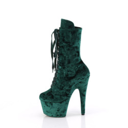 Velvet 18 cm ADORE-1045VEL green heeled boots + protective toe caps