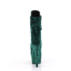 Velvet 18 cm ADORE-1045VEL green heeled boots + protective toe caps