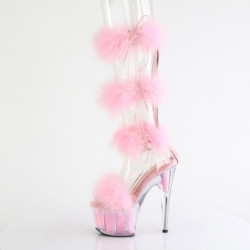 Rosa 18 cm ADORE-727F sandalo tacco alto con piume exotic pole