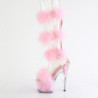 Rose 18 cm ADORE-727F exotic pole dance high heels sandals with feathers