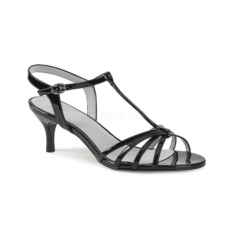 Black Patent 6 cm KITTEN-06 big size sandals womens