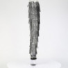 Black 18 cm pole dance exotic overknee boots rhinestone fringes