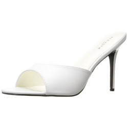 Bianco Ecopelle 10 cm CLASSIQUE-01 grandi taglie ciabatta donna