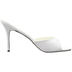 Bianco Ecopelle 10 cm CLASSIQUE-01 grandi taglie ciabatta donna