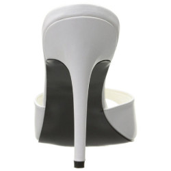 Bianco Ecopelle 10 cm CLASSIQUE-01 grandi taglie ciabatta donna