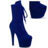 Velvet 18 cm ADORE-1045VEL blue heeled boots + protective toe caps