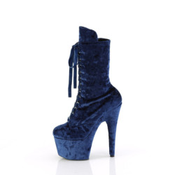 Velvet 18 cm ADORE-1045VEL blue heeled boots + protective toe caps