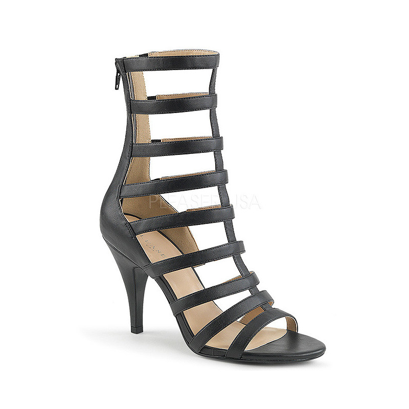 Black Leatherette 10 cm DREAM-438 big size ankle boots womens