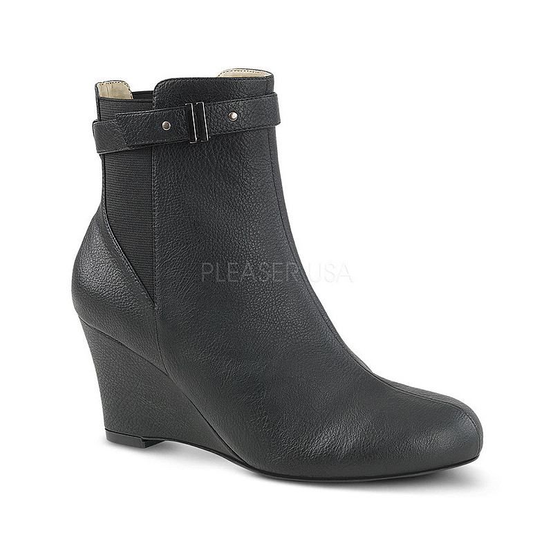 Black Leatherette 7,5 cm KIMBERLY-102 big size ankle boots womens