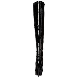 Black Shiny 15,5 cm DELIGHT-3000 High Heeled Overknee Boots