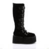 Velvet 9 cm DAMNED-318 emo knee high buckle boots platform black