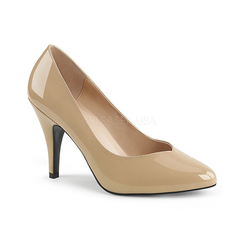 Beige Shiny 10 cm DREAM-420 Pumps High Heels for Men