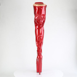 Glitter 20 cm FLAMINGO-3020GP Red thigh high boots with laces high heels