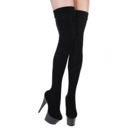 Velluto Stivali Alti Donna Plateau Alti 15 cm Pleaser ADORE-3002