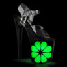 Trasparente 20 cm FLA-NLDG-3 high heels da pole dance con plateau LED