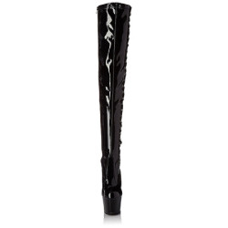 Black Patent 18 cm ADORE-3050 Platform Thigh High Boots