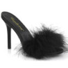 Black 10 cm CLASSIQUE-01F womens mules feathers