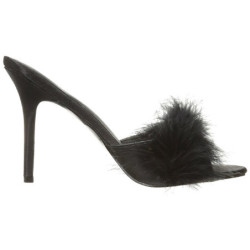 Black 10 cm CLASSIQUE-01F womens mules feathers