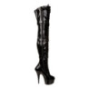 Black Shiny 15,5 cm DELIGHT-3028 High Heeled Overknee Boots