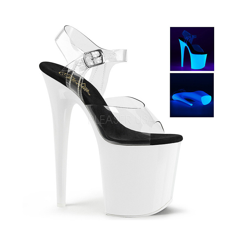 Neon White 20 cm FLAMINGO-808UV High Heel Platform