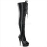 Leatherette 15,5 cm DELIGHT-3023 Platform Thigh High Boots