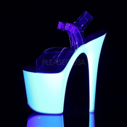 Neon White 20 cm FLAMINGO-808UV High Heel Platform