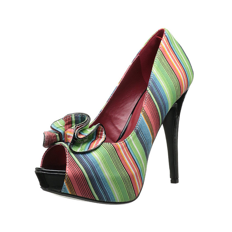 Multicolored 13 cm LOLITA-12 womens peep toe pumps shoes