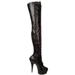 Leatherette 15,5 cm DELIGHT-3023 Platform Thigh High Boots
