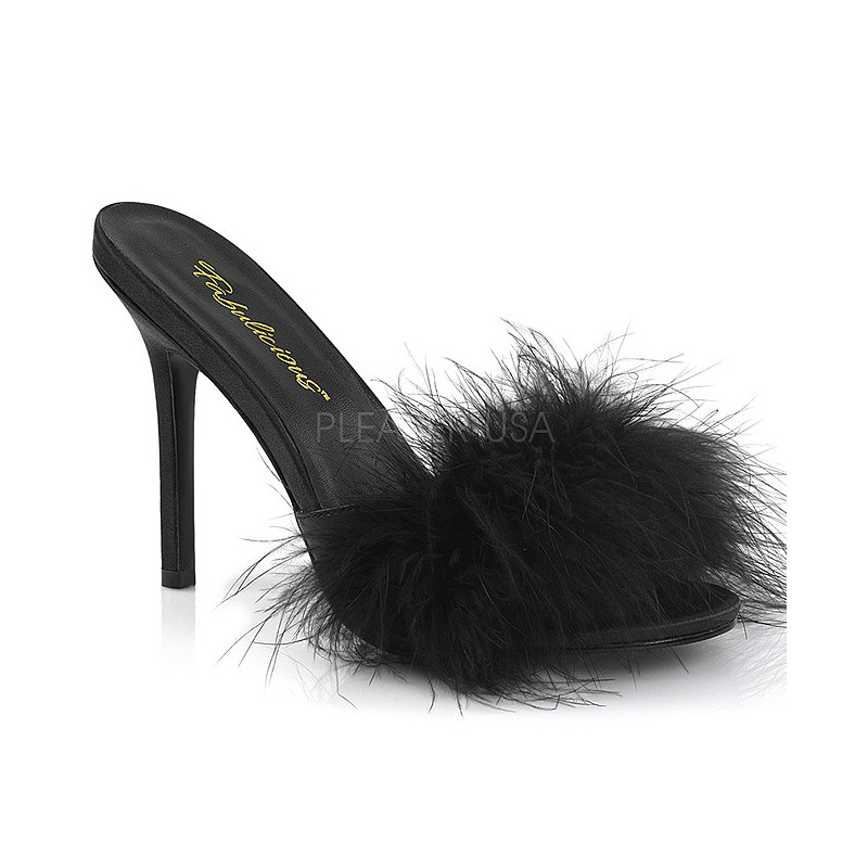 Nero Piume 10 cm CLASSIQUE-01F Scarpe Zoccoli da Uomo