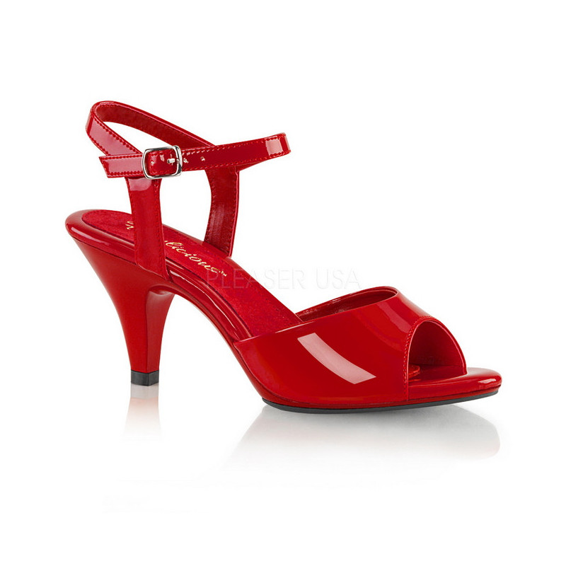 Red Varnish 8 cm BELLE-309 Womens High Heel Sandals